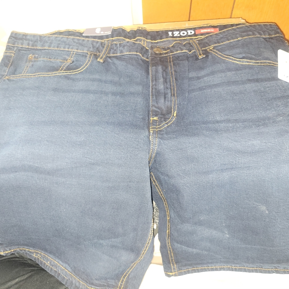 IZOD Regular Fit Blue Jean Shorts NWT size 46 "OTTO INDIGO"